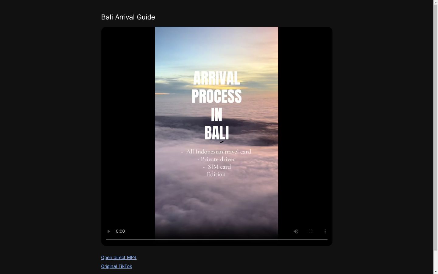 Bali Arrival Guide